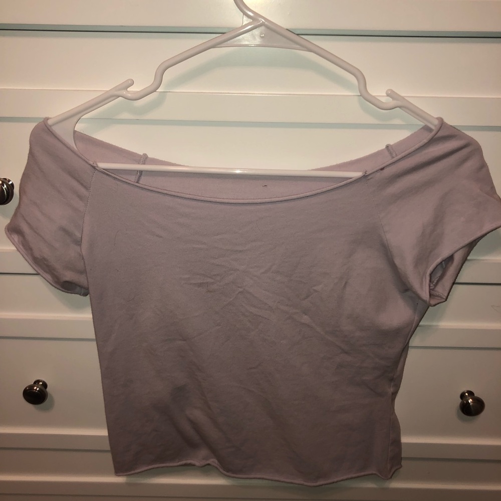 lavender off the shoulder top